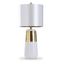 Lampe de table Isabel de 30,25 po blanche et dorée