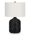 Lampe de table de 23 po en rotin - noire