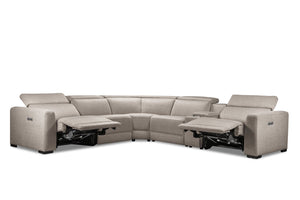 Sofa sectionnel à inclinaison électrique Adelaide 6 pièces - gris 