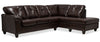 Sofa sectionnel de droite Addison 2 pièces en tissu Leath-Aire - brun