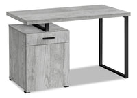 Bureau réversible Remi de 47,25 po avec tiroir et armoire - gris