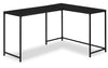 Bureau en coin en forme de L Karter de 58,25 po - noir