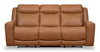 Sofa à inclinaison électrique Prescott en cuir véritable - courge musquée