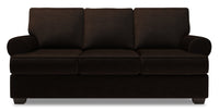  Sofa personnalisable Roll de Sofa Lab de 86 po fabriqué au Canada en tissu de chenille avec accoudoirs enroulés - brun Luxury Chocolate