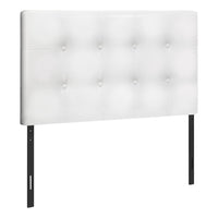  Tête de lit rembourrée Estel en tissu de cuir végétalien blanc avec capitonnage à boutons - format lit simple