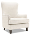 Fauteuil d’appoint à oreilles Sofa Lab personnalisable de 32 po fabriqué au Canada en tissu de chenille beige Luxury Sand