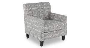 Fauteuil d’appoint Kylie de Cindy Crawford Home de 30 po fabriqué au Canada en tissu d’apparence lin à emblème anthracite multicolore 