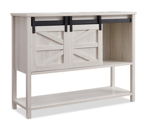 Armoire décorative Corbin de 47,25 po avec portes de grange coulissantes - chêne blanc