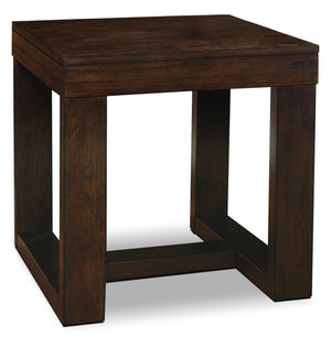 Table de bout contemporaine Watson de 24 po - bois brun foncé