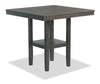 Table carrée Tribeca de 40 po (L) de hauteur comptoir avec base piédestal - gris-brun