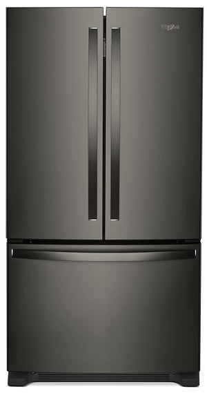 Réfrigérateur Whirlpool de 25 pi³ et de 38,5 po à portes françaises - acier inoxydable noir - WRF535SWHV