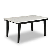  Table de salle à manger Verona de 60 po (L) avec dessus en marbre synthétique - blanche