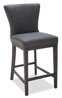  Tabouret Quinn de hauteur comptoir en tissu de cuir végétalien - gris