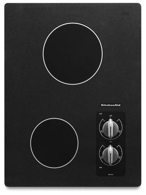 Surface de cuisson électrique KitchenAid de 15 po à 2 éléments - noire - KECC056RBL