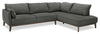 Sofa sectionnel de droite Gena 2 pièces en tissu d'apparence lin - anthracite