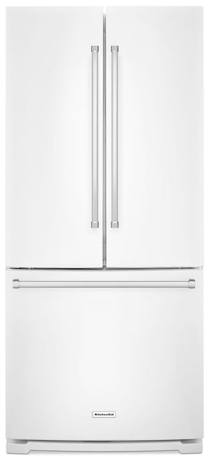 Réfrigérateur KitchenAid de 20 pi³ et de 30 po à portes françaises - blanc - KRFF300EWH