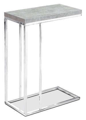 Table d'appoint Banda de 18 po en forme de C - gris clair avec base chromée